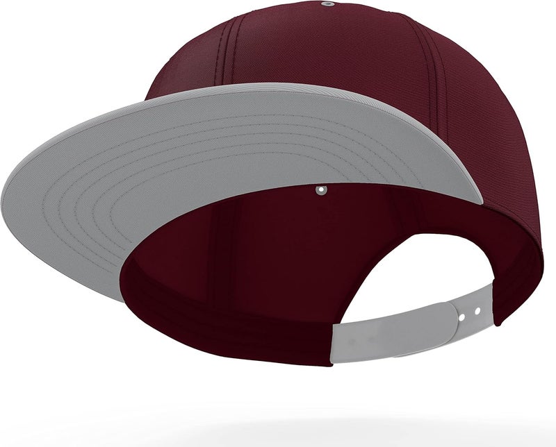 Daxton Store Classic Blank Snapback Flat Bill Visor Hat Cap One Size Adjustable Back - Image 2